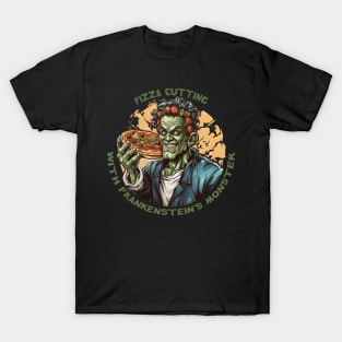 Frankenstein's Monster as Pizza Chef T-Shirt